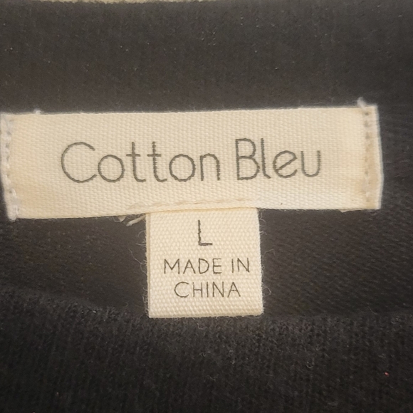Cotton Blue NWOT Solid Black Babydoll Top Large - Picture 7 of 8